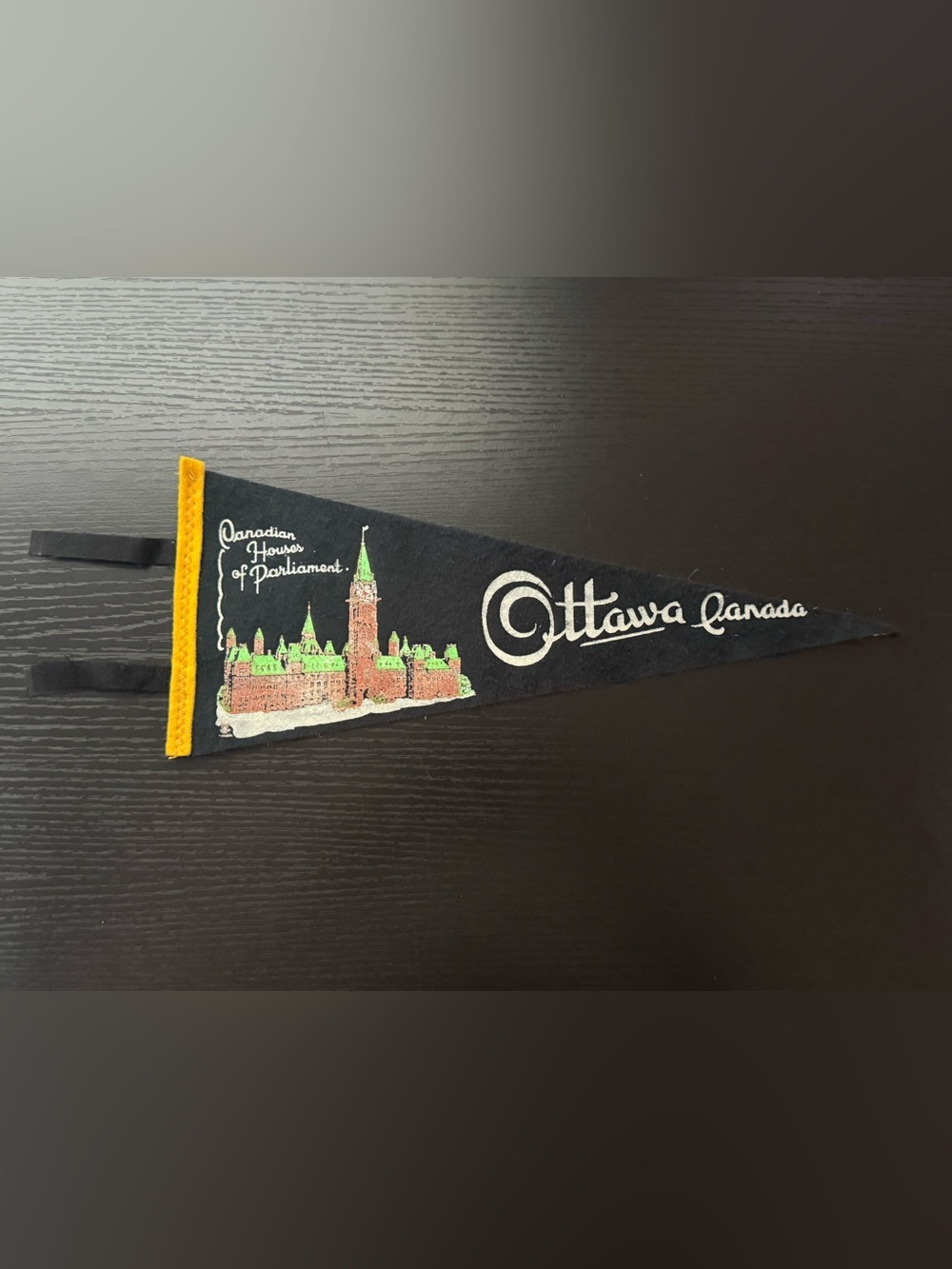 Vintage 1950s Ottawa Canada Pennant Featuring Canadian Houses of Parliament